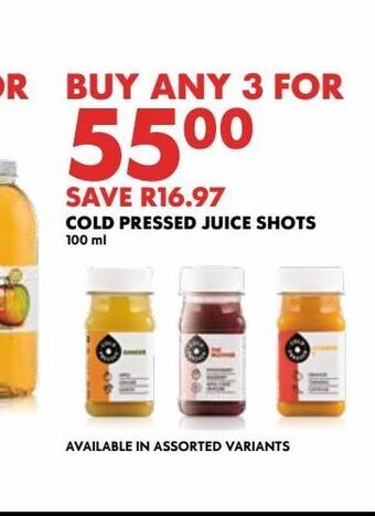 Woolworths Cold pressed juice shots 100ml offer