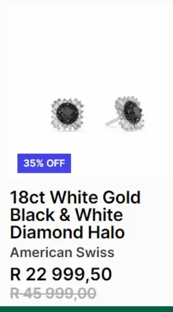 18ct white gold black & white diamond halo