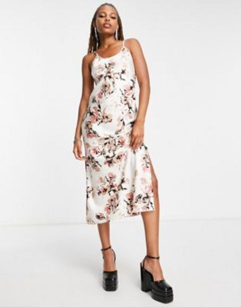 Lottie And Holly Satin Slip Midi Dress In Floral Print Offer At Asos