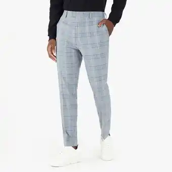 Markham Mkm navy/stone smart fine check with bold stripe trousers offer