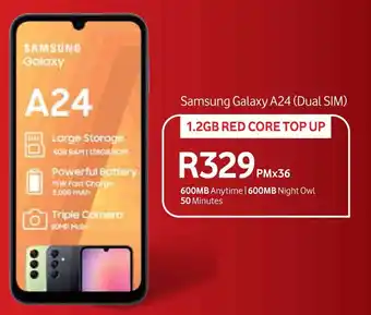 Makro Samsung Galaxy A24 (Dual SIM) 1.2GB RED CORE TOP UP offer