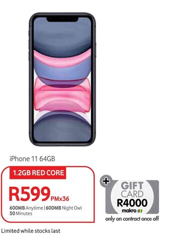 Makro iPhone 11 64GB 1.2GB RED CORE offer