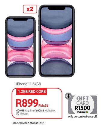 Makro iPhone 11 64GB 1.2GB RED CORE offer