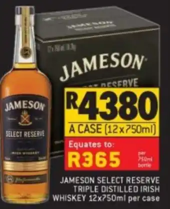 Shoprite Liquor Jameson Select Reserve 12x750ml offer