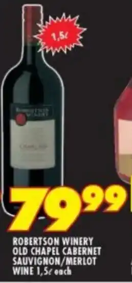 Shoprite Liquor Robertson Winery Old Chapel Cabernet Sauvignon offer
