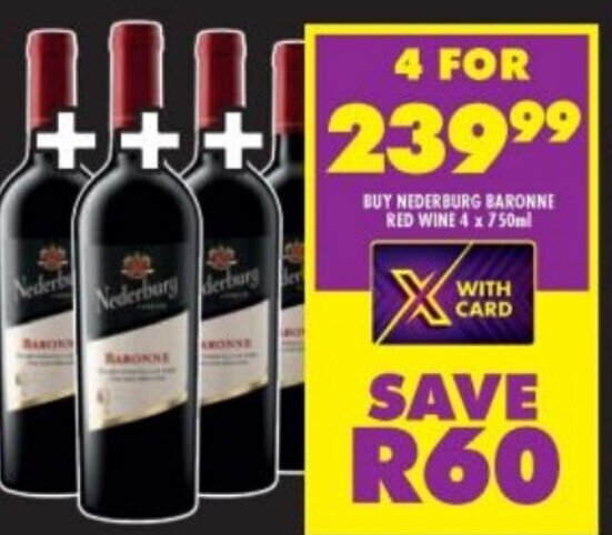 Nederburg Barrone Red wine 750ml offer at Shoprite Liquor