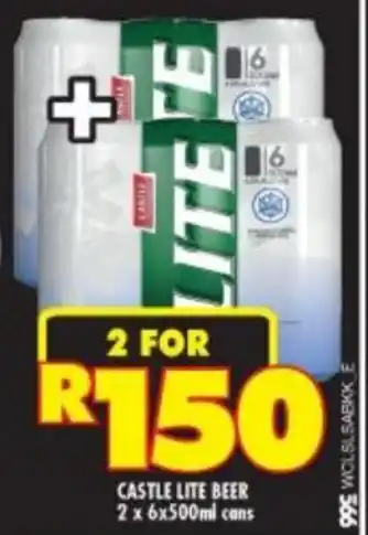 Shoprite Liquor Castle Lite Beer 6x500ml offer