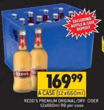 Shoprite Liquor Redd's Premium Original/Dry Cider 12x660ml offer