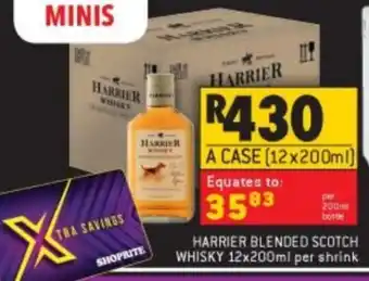 Shoprite Liquor Harrier Blended Scotch Whisky 12x200ml offer