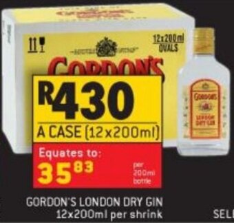 Shoprite Liquor Gordon's London Dry Gin 12x200ml offer