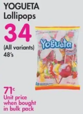 Yogueta Lollipops 48's