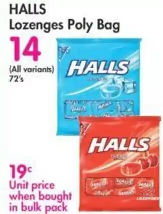 Makro Halls Lozenges Poly Bag 72's offer