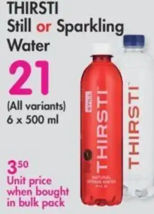 Makro Thirsti Still Or Sparkling Water 500ml offer