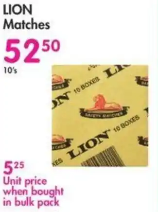 Lion Matches 10's