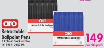 Aro Retractable Ballpoint Pens