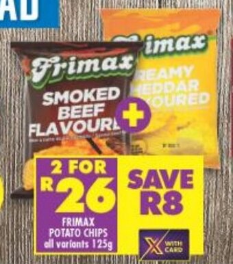 Shoprite FRIMAX POTATO CHIPS all variants 125g offer