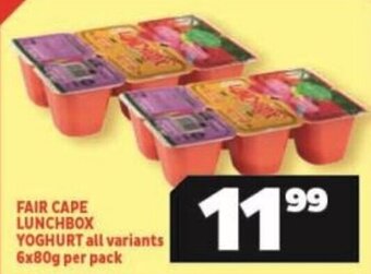 Usave FAIR CAPE LUNCHBOX YOGHURT all variants 6x80g per pack offer