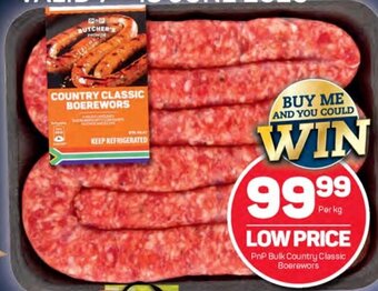 Pick n Pay PnP Bulk Country Classic Boerewors offer