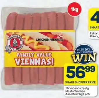 Thompsons Tasty Meats Viennas Assorted 1kg Each