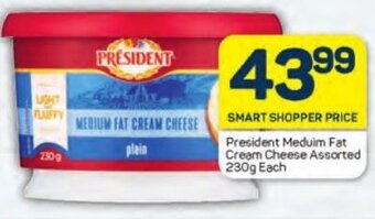 Pick n Pay President Meduim Fat Cream Cheese Assorted 230g Each offer