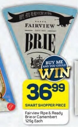 Pick n Pay Fairview Ripe & Ready Brie or Camembert 125g Each offer