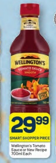 Pick n Pay Wellington's Tomato Sauce or New Recipe 700ml Each offer