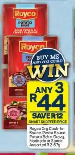 Pick n Pay Royco Dry Cook-In-Sauce, Pasta Sauce. Potato Bake, Gravy Marinade or Sauce Assorted 32-57g offer