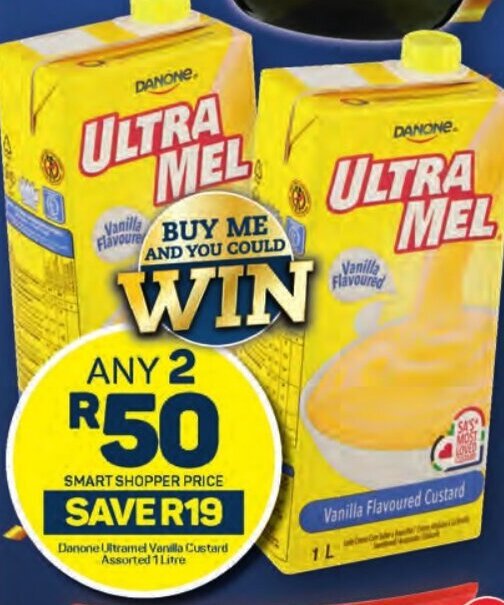 Danone Ultramel Vanilla Custard Assorted 1 Litre offer at Pick n Pay