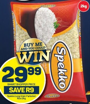 Pick n Pay Spekko Long Grain Parboiled Rice 2kg offer