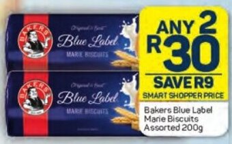 Pick n Pay Bakers Blue Label Marie Biscuits Assorted 200g offer