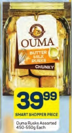 Pick n Pay Ouma Rusks Assorted 450-550g Each offer