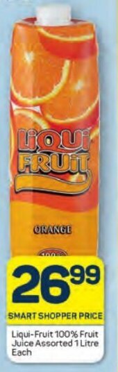 Pick n Pay Liqui-Fruit 100% Fruit Juice Assorted 1 Litre Each offer