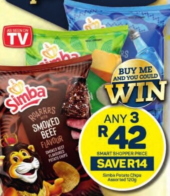 Pick n Pay Simba Potato Chips Assorted 120g offer