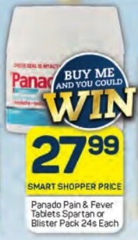 Pick n Pay Panado Pain & Fever Tablets Spartan or Blister Pack 24s Each offer
