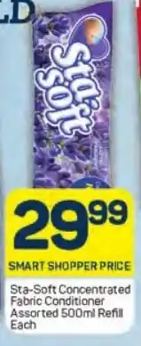 Pick n Pay Sta-Soft Concentrated Fabric Conditioner Assorted 500ml Refill Each offer