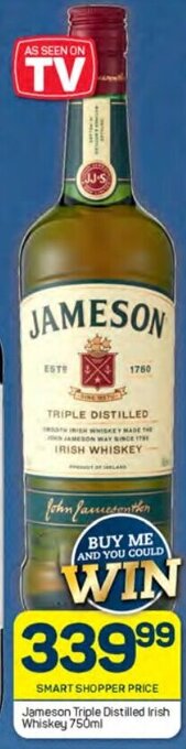 Pick n Pay Jameson Triple Distilled Irish Whiskey 750ml offer