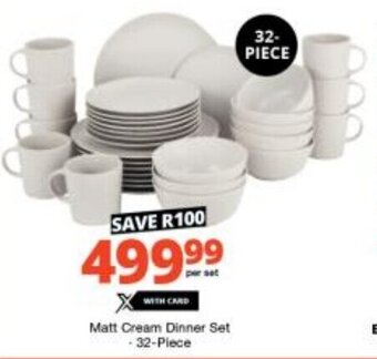 Checkers Matt Cream Dinner Set -32-Piece offer