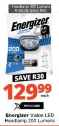 Energizer Vision LED Headlamp 200 Lumens