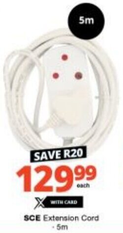 Checkers SCE Extension Cord 5m offer