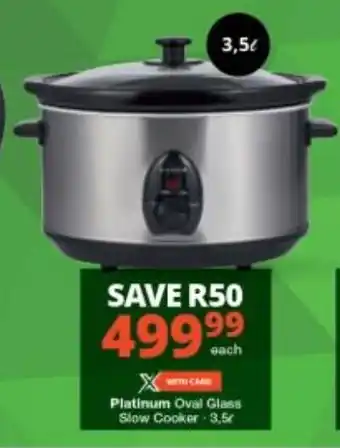 Checkers Platinum Oval Glass Slow Cooker 3,5 offer