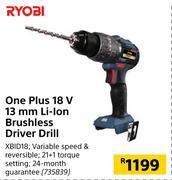 Builders Warehouse Ryobi one plus 18v 13mm li-ion brushless driver drill offer