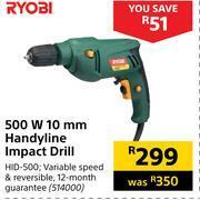 Builders Warehouse Ryobi 500w 10mm handyline impact drill offer