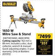 Builders Warehouse Dewalt 1650w mitre saw & stand offer