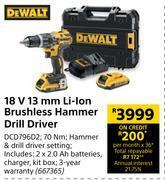 Builders Warehouse Dewalt 18v 13mm li-ion brushless hammer drill driver offer