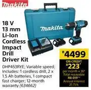 Builders Warehouse Makita 18v 13mm li-ion cordless impact drill driver kit offer
