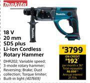Builders Warehouse Makita 18v 20mm sds plus li-ion cordless rotary hammer offer