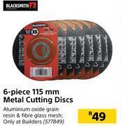 Builders Warehouse Blacksmith 6 piece 115mm metal cutting discs offer