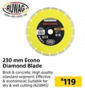 Builders Warehouse Ruwag 230mm econo diamond blade offer