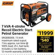 Grip 7 kva 4 stroke recoil electric start petrol generator
