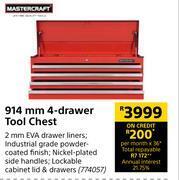 Builders Warehouse Mastercraft 914mm 4 drawer tool chest offer